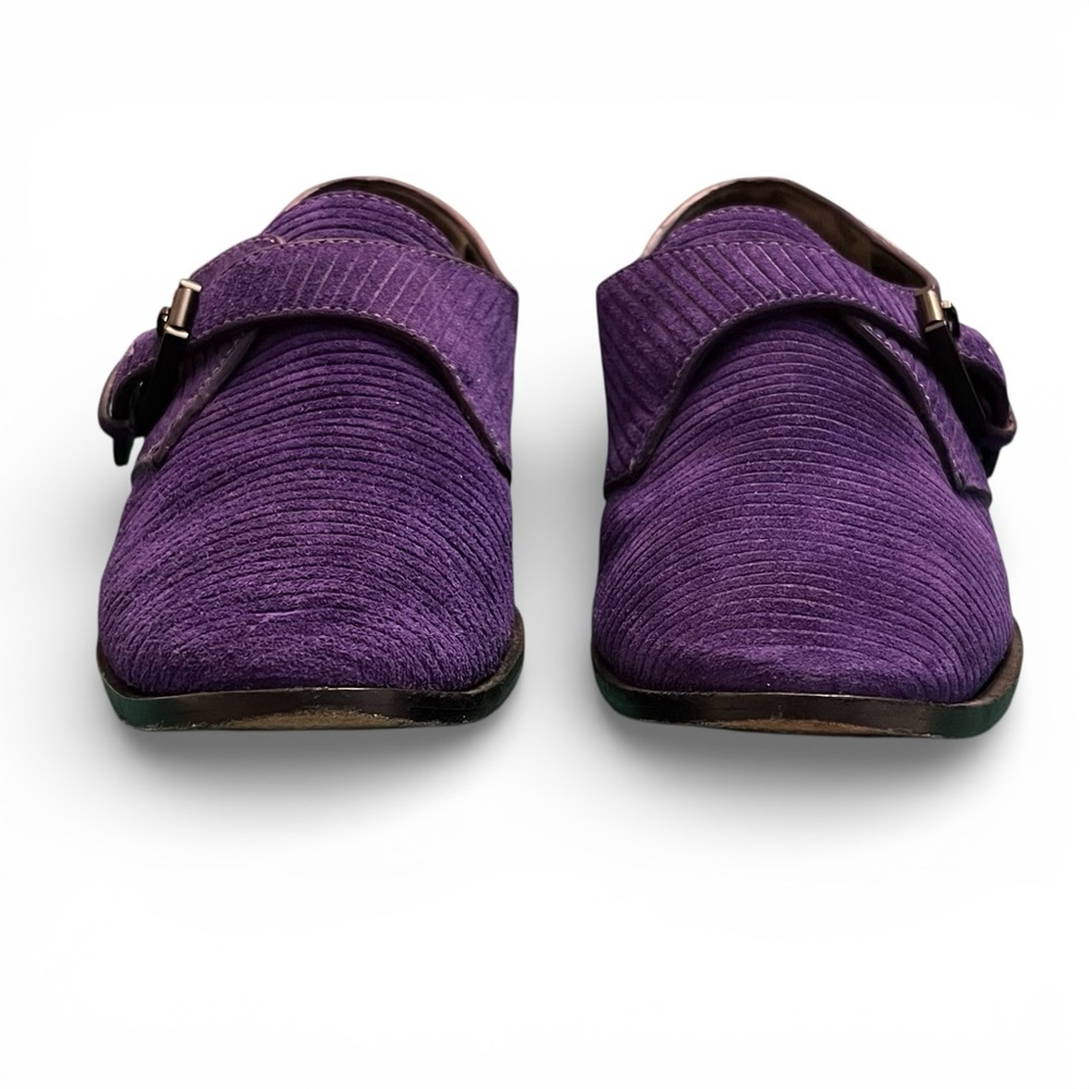Alexander Wang Ruby Purple Corduroy Suede Monk Strap Buckle Brogues 8 - Picture 7 of 11